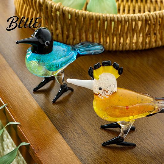 Künstlerische Glas-Tierornamente Handgeblasene Vogel-Figuren Bunte Mini-Statuen Kunstgeschenke für Liebhaber Teetisch Bücherregal Heim-Schreibtisch-Dekor Kristall
