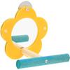 Milisten Cockatiel Mirror Bird Perch Bird Toy Parakeet Mirror Cute Bird Mirror with Perch Parrot Flower Shape Cockatiel Toy Parrot Birdcage Stand Claw