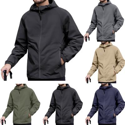 Men's Hooded Workwear Jacket - Versatile Casual Waterproof Windproof Outdoor Leisure Jacket