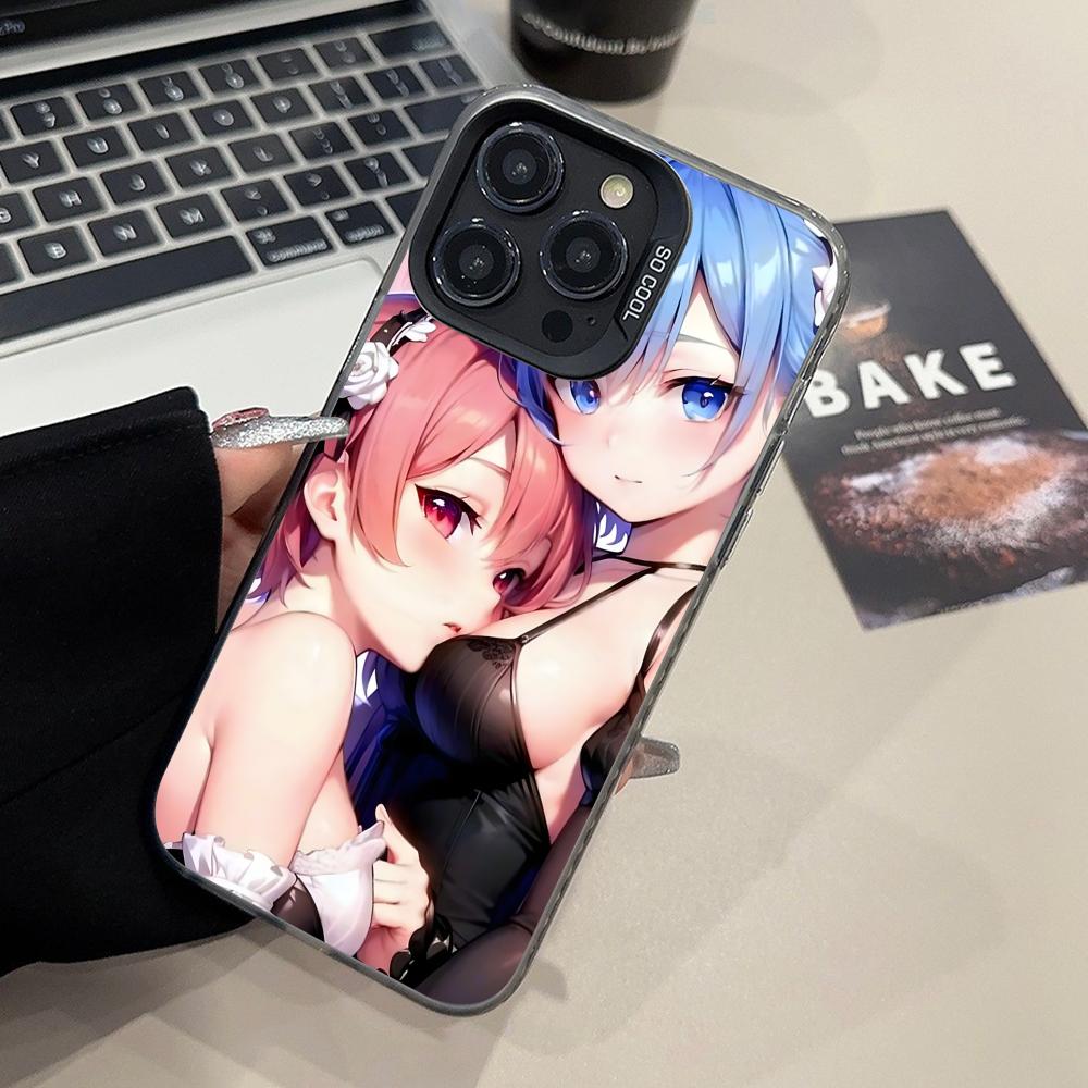 ReZero Rem Ram Durchsichtige Handyhülle für iPhone 17 16 15 14 13 12 11 X XR XS Air Pro Max Plus Buntes Cover