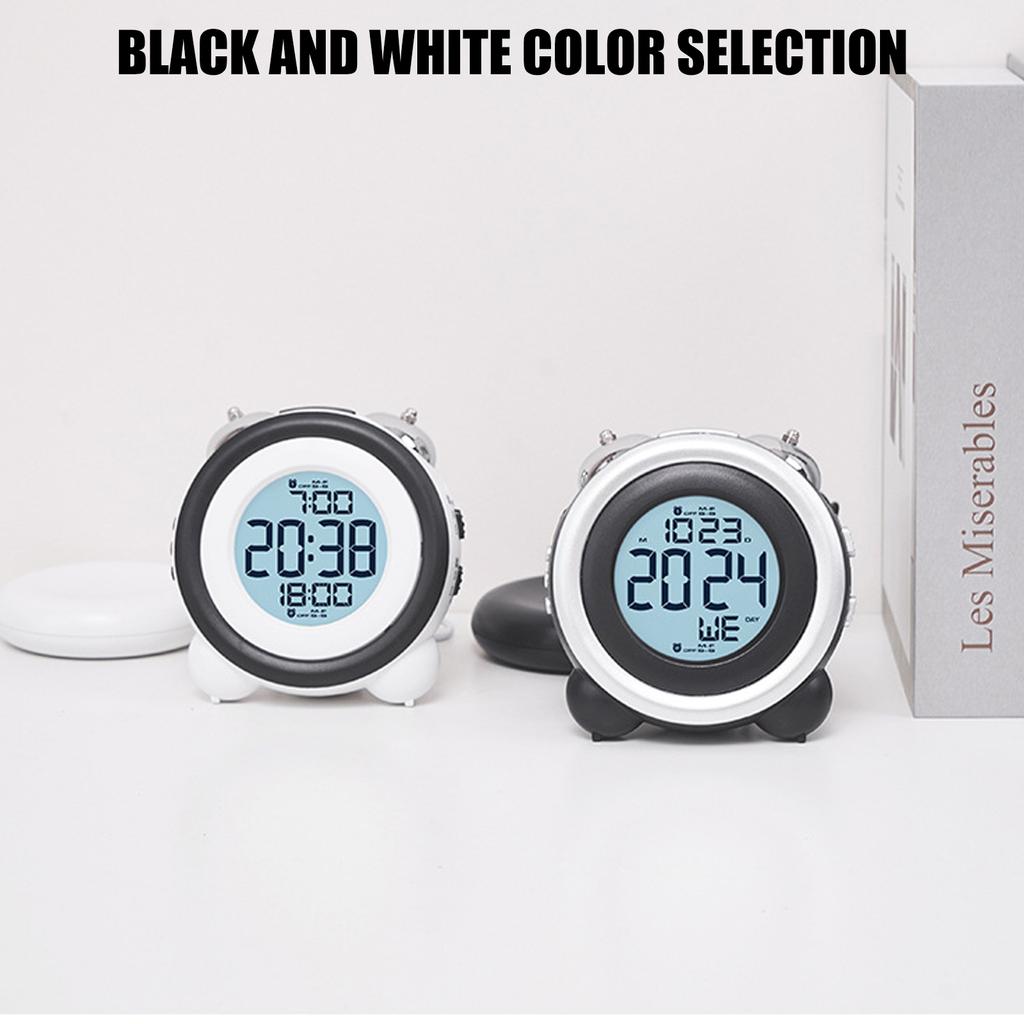 Vibration Alarm Clock Easy to Operate with Loud Vibrating and Backlight Twin Bells For Bedroom Office And Travel Use