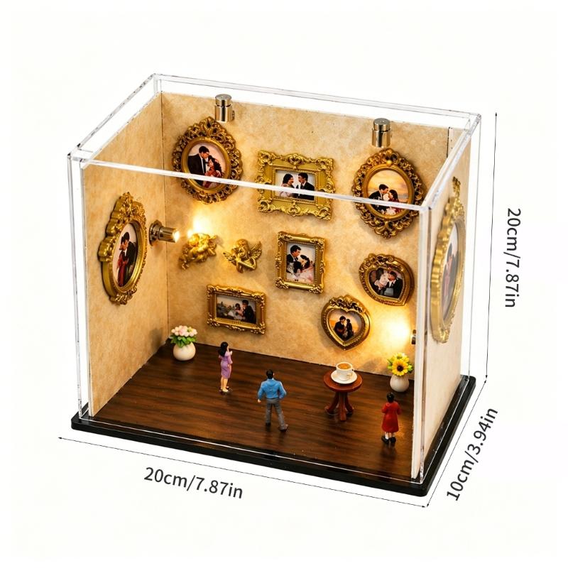 DIY Mini Museums Silhouettes Box,Shadows Box Frame Display Case,Personalize Photo Shadows Box Display with Figurine