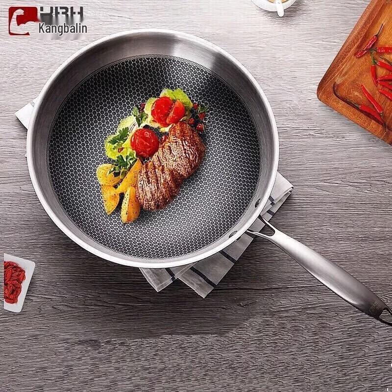 KOBACH 32cm Honeycomb 304 Stainless Steel Non-stick Wok