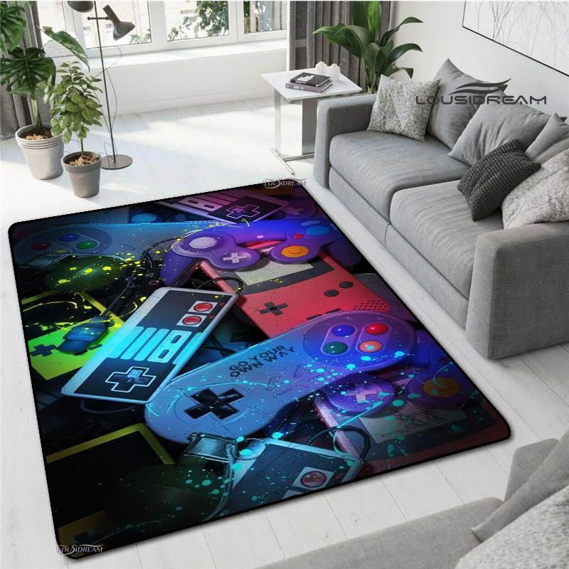 Anime Gamer Game Controller Rug Kids Play Carpet Living Room Bedroom Door Non-slip Mat Photography Props Birthday Gift Alfombra