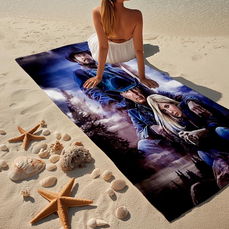 Westliche Abenteuer Romanze Strandtuch, Superweiche Mikrofaser, Geschenk für Sie/Ihn, Geburtstag, für Pool, Strand, Reisen, Heimdekoration Fan-Geschenke