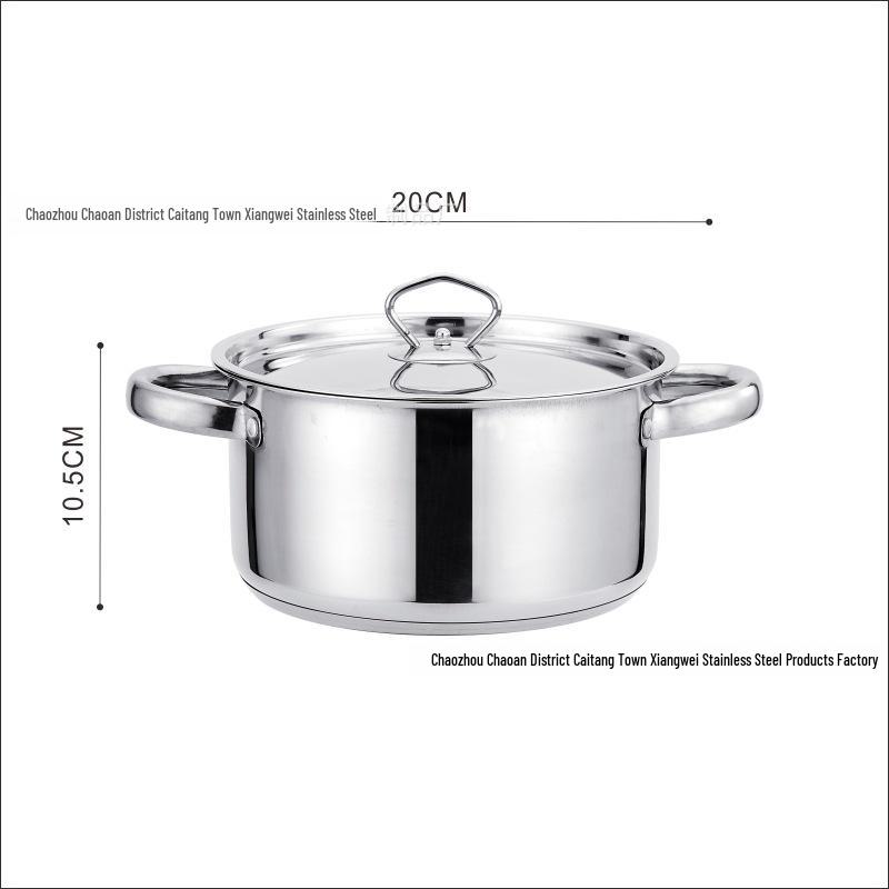 

Набір з 9 предметів високоякісних багатоцільових супових каструль з нержавіючої сталі з п ятишаровим дном і вигнутою малою каструлею.