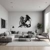 Metal Dragon Wall Art, Fantasy Creature Iron Sculpture, Home Decor Gothic Decor