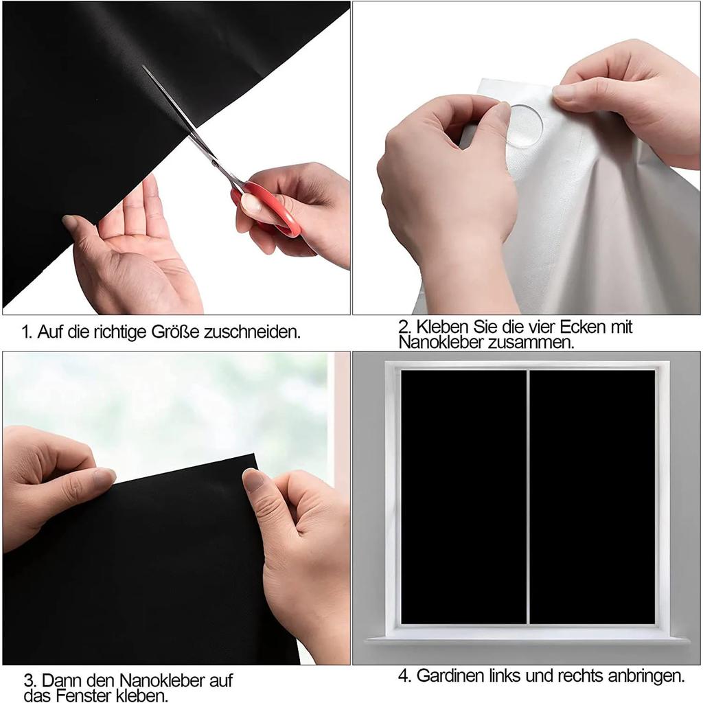 No Drill Self Adhesive Window Film Removable Darkening Shades For Home Office Privacy UV Protection Light Blocking Window Tint