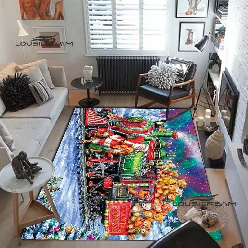 Weihnachts-Weihnachtsmann-Teppiche und Vorleger, Winter-Schnee-Teppich, Bodenmatte, Wohnzimmer, Schlafzimmer, großer Bereich, weicher Teppich, Kinderzimmer-Teppich