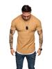 Men's Slim-Fit Pleated Crew Neck Raglan Short Sleeve T-Shirt