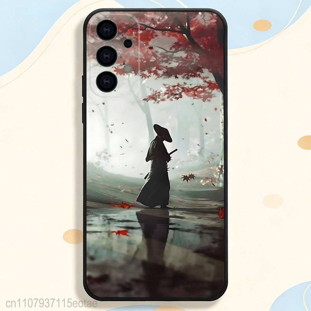 

Японский Бусидо S-Самурай Чехол для телефона Samsung S серии s21 s22 s23 s24 s25 S26 FE Plus Ultra Мягкий ТПУ, приятный для кожи SamsungS23plus5G