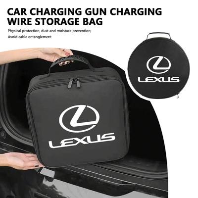 For Car Charge Cable Storage Box Charging Gun Organiser Bag RX350 IS250 IS200 GS300 LX570 RC350 UX250h ES350