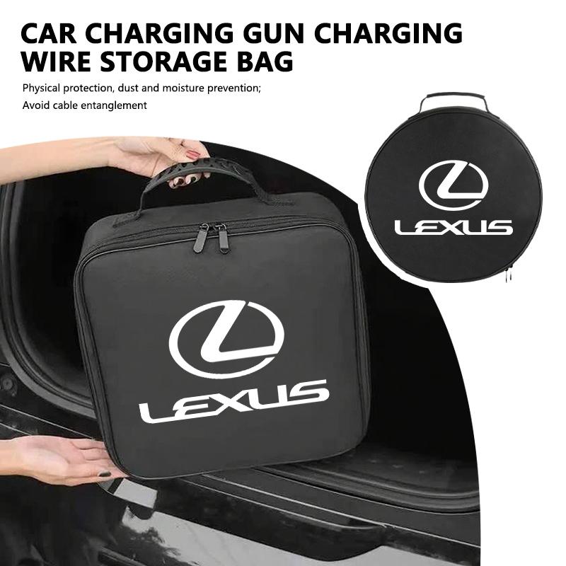 BAJD5 For Lexus Car Charge Cable Storage Box Charging Gun Organiser Bag RX350 IS250 IS200 GS300 LX570 RC350 UX250h ES350