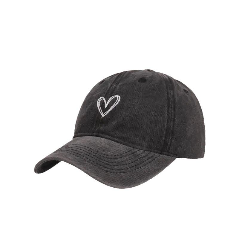 Washed old hat female big head circumference peaked cap retro sweet cool hot girl love soft top baseball cap shows small face