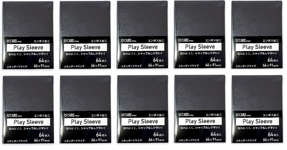

Протекторы CARD PRO Play Sleeves, Тисненые, для Стандартных и Обычных Карт, Рекомендуется Одинарный Протектор, 64 Протектора (Упаковка из 10 штук AA Черный, 66 x 91 мм)