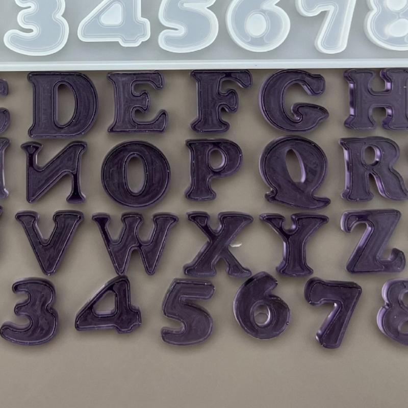 English Alphabet Epoxy Resin Molds Silicone Capital Lowercase Letters Cement Mold for DIY-Jewelry Pendants Crafts