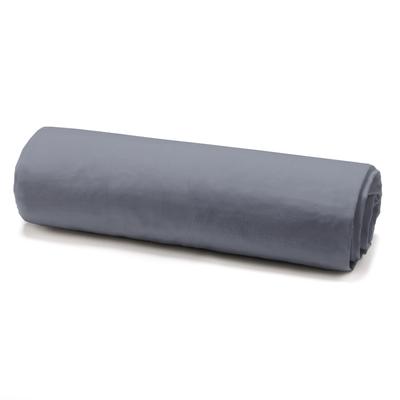 Cotton Percale Fitted Sheet with 25 Cm Gusset Gunmetal Color Size 90 X 190 Cm