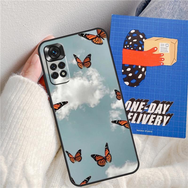 Cute Aesthetic Butterfly Funda For Xiaomi Redmi 14C 10C 12C 13C Redmi Note 13 Pro 9 10 11 12 10S 11S 12S 14 Pro Case