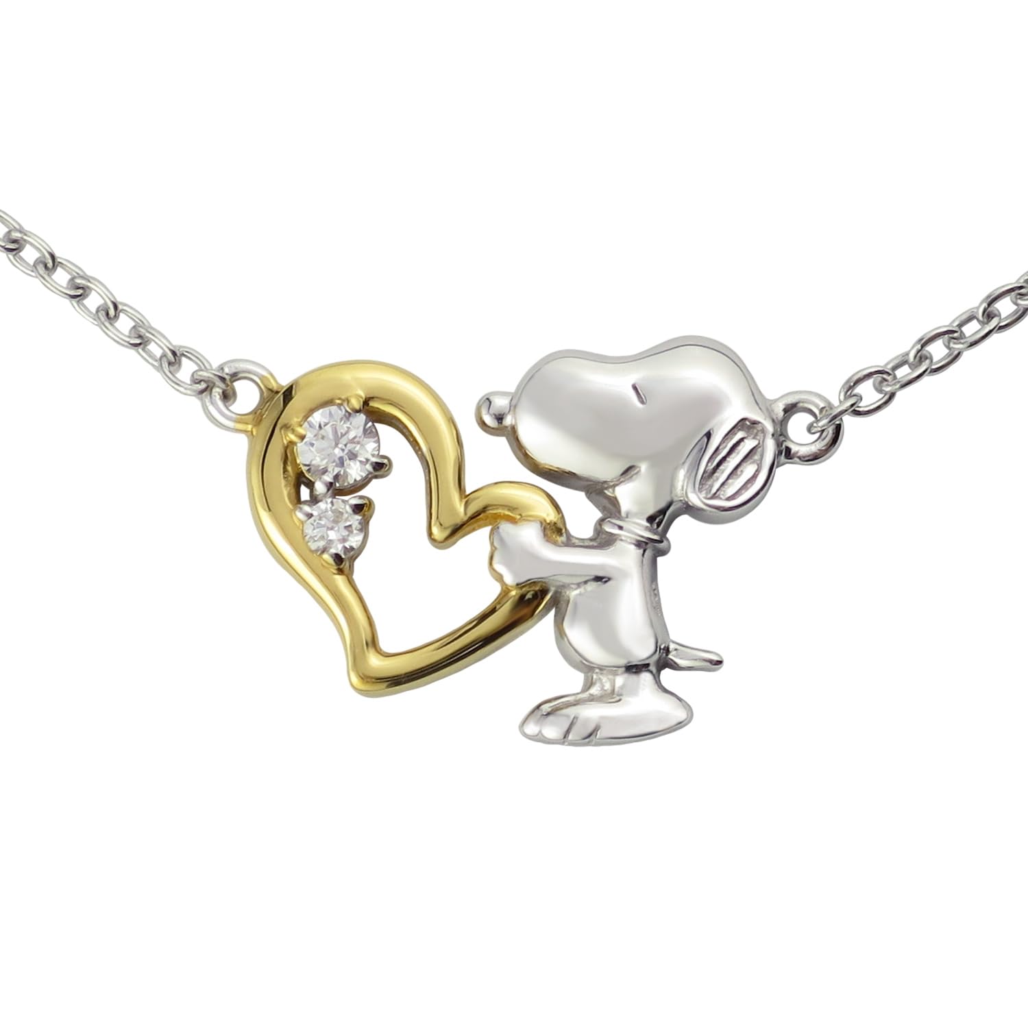 

SNOOPY Snoopy Hug Heart Silver 925 Necklace for Women PEANUTS Official [SNOOPY] [Special Edition]