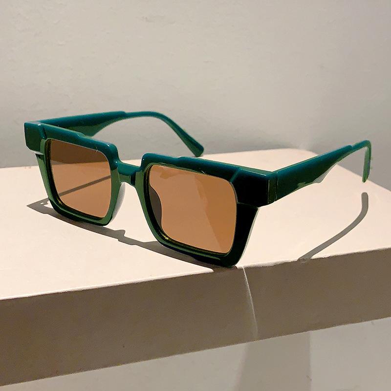 

Rainbow Square Sunglasses UV400 Vintage Luxury Designer Punk Hip Hop Colorful Shade for Women Men