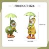 2Pcs Duck Holding Umbrella Statues Hand Painted Figures Lawn Ornaments Cafe Resin Sculptures for