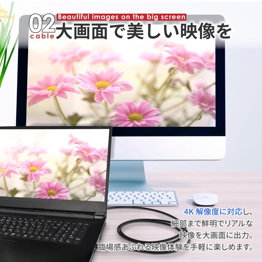 shizukawill HDMI Conversion Compatible with iPhone iPhone and 4K Video Easy Black Cable, Type-C Cable, 16, 15, iPad, Output, Connection, 1.8m, 60Hz,