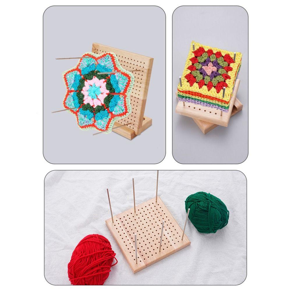 DIY Crochet Blocking Boards Square 10/15/20cm Knitting Blocking Mat Reusable Wooden Pottery Clay Base Plug Board Pillow Cover