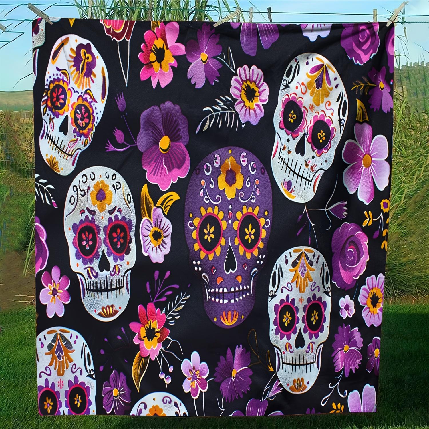 

Sugar Skulls and Flowers Ultra-Soft Cozy Blanket - Perfect for Winter, Ideal Gift for Art and Culture Enthusiasts,Brings Comfort 130x150cm