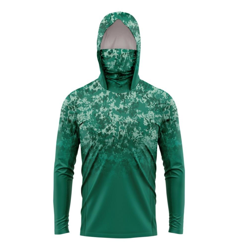 Cross-border Men's Fishing Suit Outdoor Long-sleeved Sunscreen Suit Camouflage Fishing Suit Luya Mask Integrated Cycling Suit