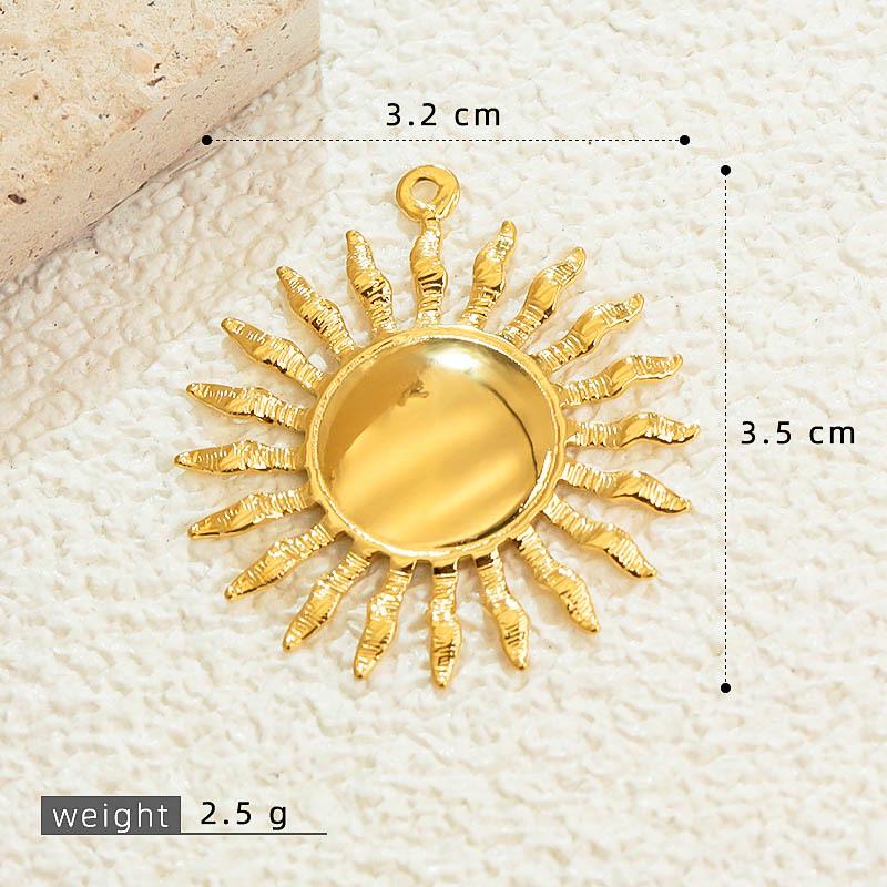 18K Gold Plated Sun Heart Pendant Necklace & Bracelet in Stainless Steel