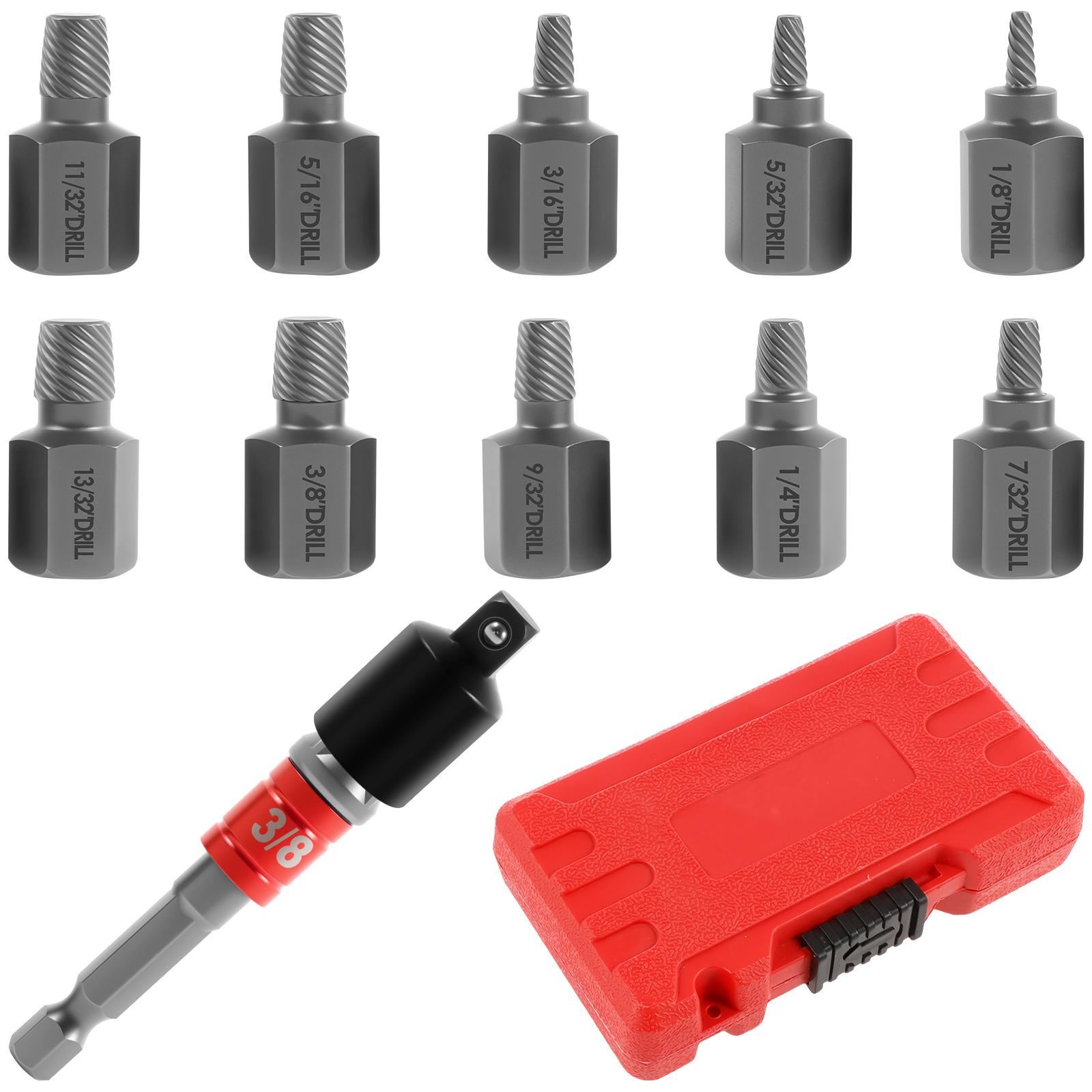 

Screw Extractor Set Steel Easy Out Damaged Screw Remover Tool Kit with 3/8inch Hex Efficient Removal Of Broken & Rusted Bolts