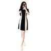 Summer new French minimalist temperament black and white casual dress women's waist and thin age reduction small high waist skirt