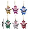 6/60pcs Santa Claus Pendants DIY Xmas Tree Santa Claus Ornaments with Hanging Rope Home New Year Gifts Party Decoration Supply
