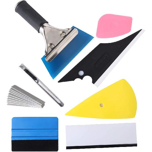 Инструменты для тонировки автомобильных стекол, Комплект для тонировки стекол, Инструменты для тонировки стекол, Комплект для установки виниловой пленки на автомобиль, Инструменты для установки тонировки стекол, 8 в 1 Виниловая пленка