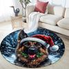 German Shepherd Round Area Rug,Carpet Rug for Living Room Bedroom Sofa Playroom Decor,Non-slip Floor Mat