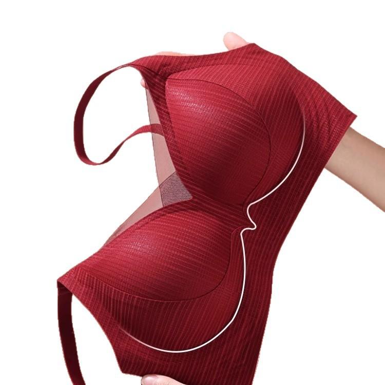 Red Suit, Natal Year Wedding Bride Seamless Comfortable and Large Bra Cover Gift Box