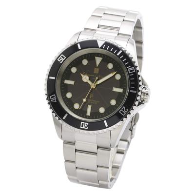 Watch Radio Solar Business Popular Stylish Brand Waterproof Present Black Cloth Included SSBKGD [Salvatore Marra] Men's [Product]