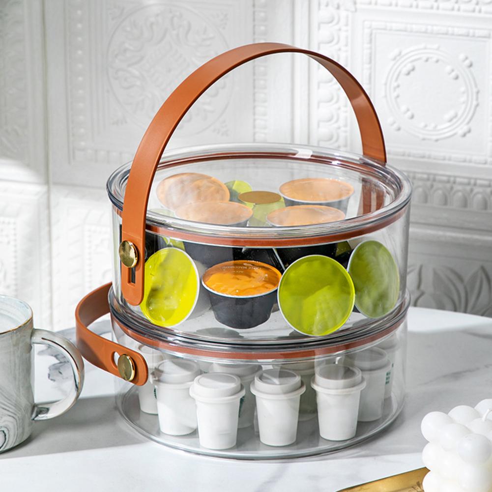 Fruit Plate Compartment with Transparent Lid Grip Handle Large Capacity Easy To Clean Snack Storage Container