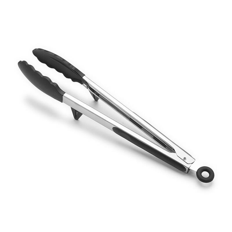 

Ruhan 12-inch Black Food Tongs with Stand (3-Pack)