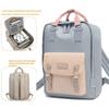 15.6-Inch Waterproof Color Block Backpack with Large Capacity for Students and Commuting