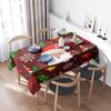 Santa Claus Christmas Tablecloth with Xmas Decorations Red Green Classic Print Non-Slip Waterproof Holiday Decoration for Home P