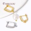 18K Gold Plated Brass Zircon Earrings Hook Clasp Accessories For Earrings Earring Fixtures Earwires Fastener Findings For DIY