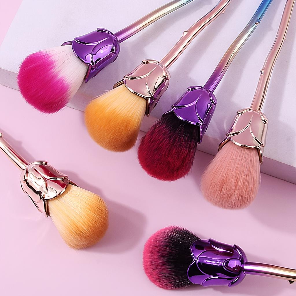 High-Quality Single Rose Makeup Brush - Multi-Purpose Face Brush, Blush Brush, Loose Powder Brush, Contour Brush, Versatile Powder Brush for Beginners