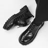 Men's shoes 2024 new autumn British style black casual leather shoes men's business dress big head work trendy shoes
