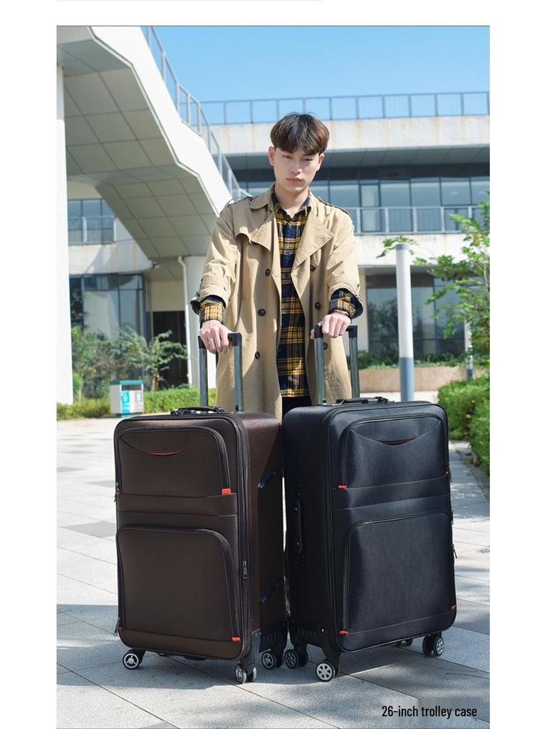 Valiză durabilă din pânză Oxford cu roți universale, capacitate mare (24-28 inch), Troller cu parolă pentru bărbați și femei.