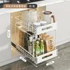 1-2pcs Pull-Out Kitchen Cabinet Storage Basket Condiment Holder Multifunctional Drawer Rack for Household Cabinet Organizing
