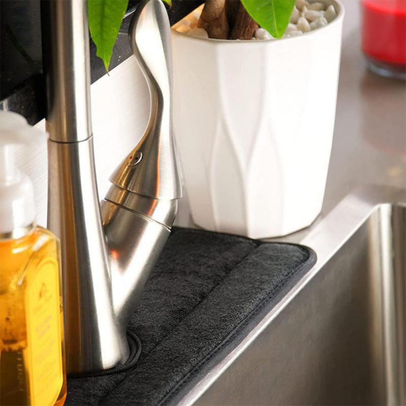 New Kitchen Faucet Absorbent Mat Sink Splash Guard Microfiber Faucet Splash Catcher Countertop Protector For Kitchen Bathroom