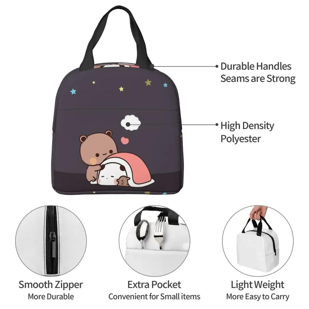 Stjärnnatt Sovande Oxford Tyg Bärbara Väskor Bubu Dudu Tecknad Skolresa Lunch Vandring Skräp Kylväska Mat Handväskor