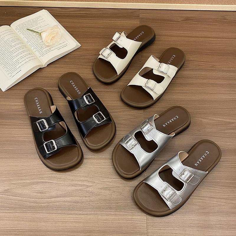 Fashion Flat Shoes Female Woman's Slippers Luxury Slides 2025 Designer Beach Summer Scandals Flat Shoes Female Womens Slippers Outdoor P