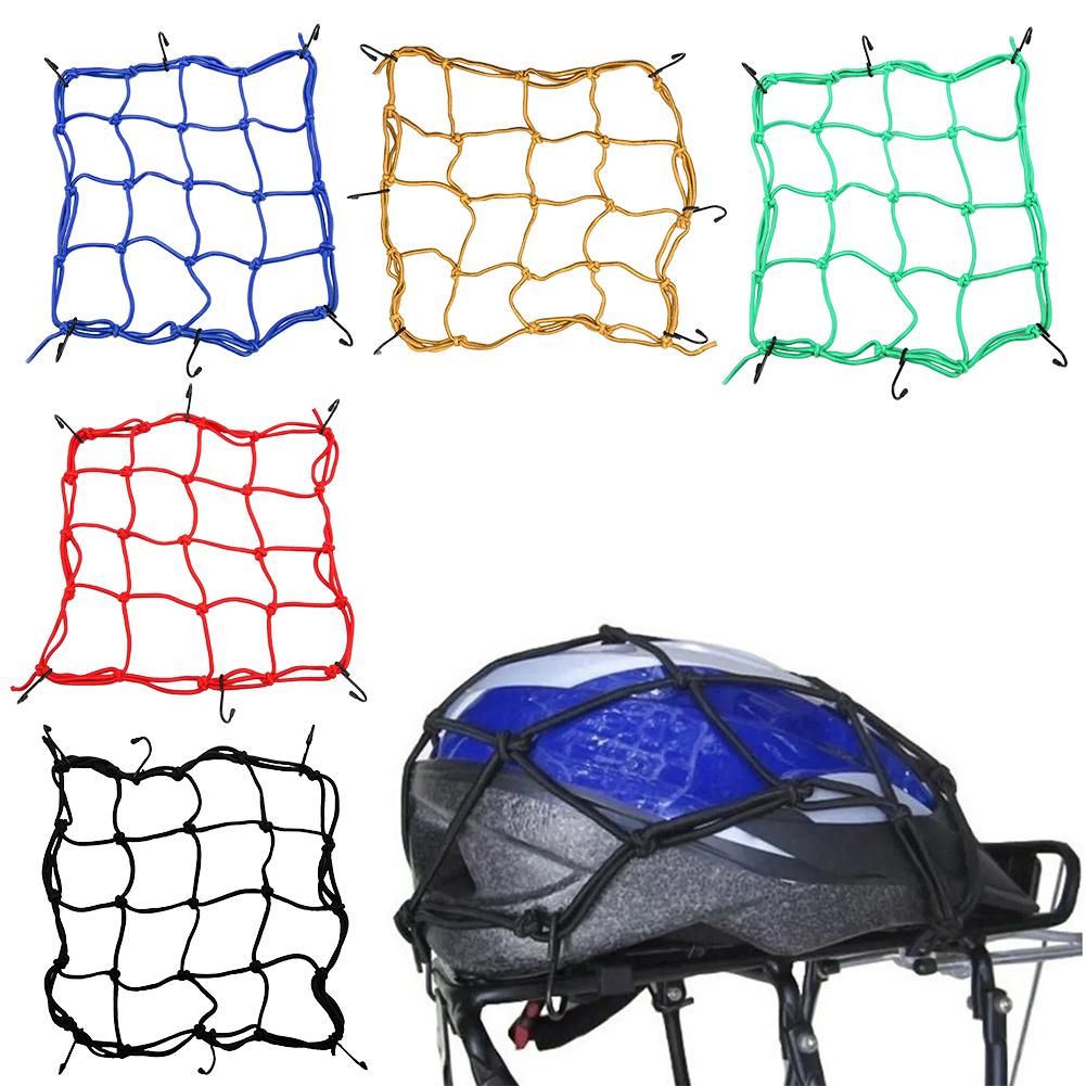 Adjustable Motorcycle Elastic Luggage Net With Hooks: 30x30cm Sizes For Cargo/Helmet Fixing Mesh – Also Fits Bike Fuel Tanks